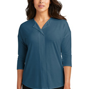 Ladies Concept 3/4 Sleeve Soft Split Neck Top